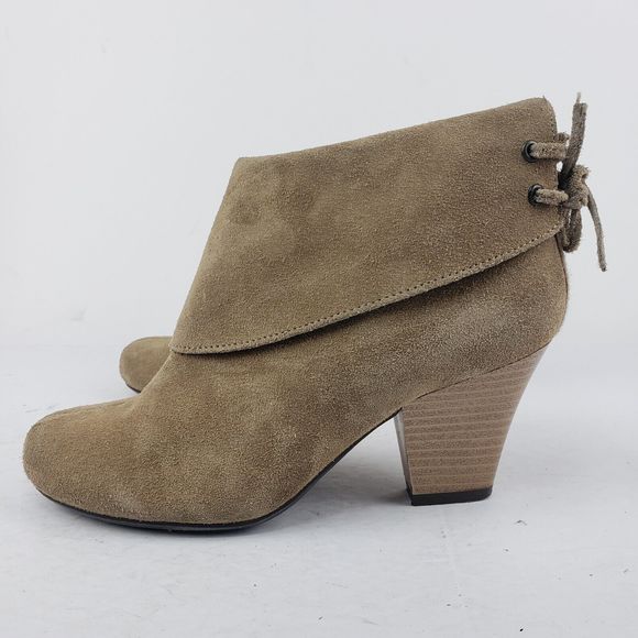 Skechers Leather Zip Cuffed Heeled Ankle Booties Tan 47480 Size 6.5 taupe - Picture 6 of 16